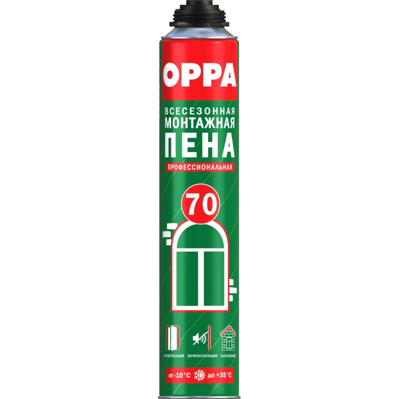 Пена монтажная OPPA 70 профессиональная всесезонная 875 мл