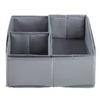 VETTA Короба без крышки, набор 3 шт., 28х28х12см, 28х14х12см, 14х14х12см, полиэстер, серый