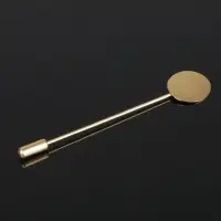 Основа &laquo;Брошь-игла&raquo; L= 7.2 см, площадка 1.5 см (набор 5 шт.), цвет золото
