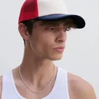 Бейсболка Blink, бежевая с бирюзовым