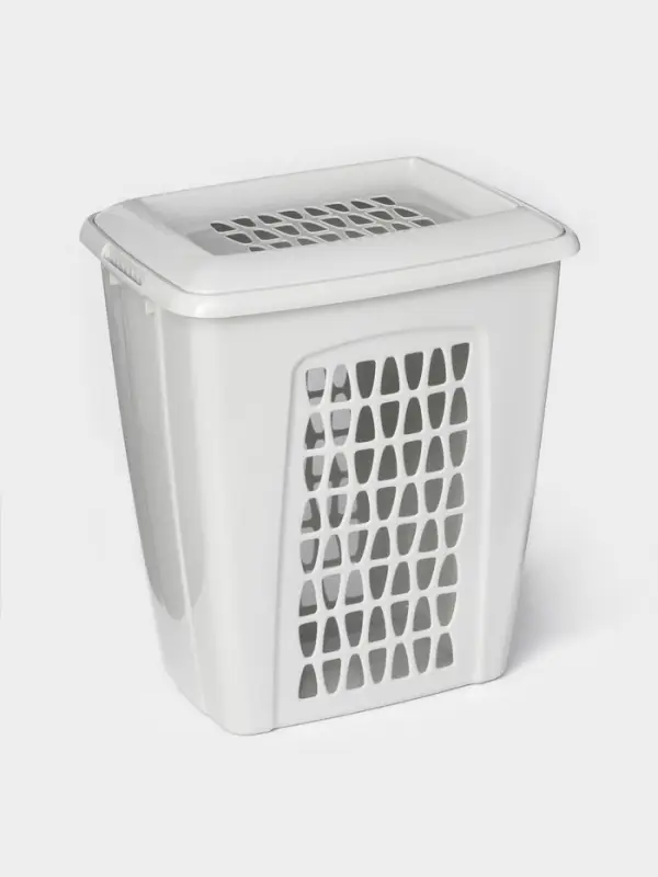 Корзина бельевая &laquo;Молетта&raquo;, 45 л, 43&times;32&times;48 см, с крышкой, светло-серая