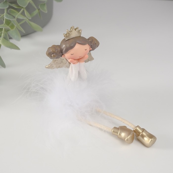 Сувенир полистоун "Ангелочек-принцесса пушок стесняшка с длинными ножками" 8,5х5,5х4 см