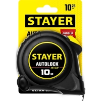 Рулетка с автостопом STAYER  AutoLock 10м х 25мм (2-34126-10-25)