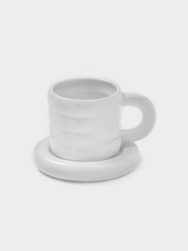 Чайная пара Доляна «Зефир», 350 мл, керамика, белая Чайная пара Доляна «Зефир», 350 мл, керамика, белая