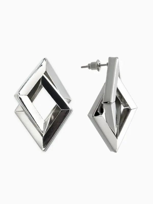 Серьги металл &laquo;Геометрия&raquo;, симбиоз, цвет серебро