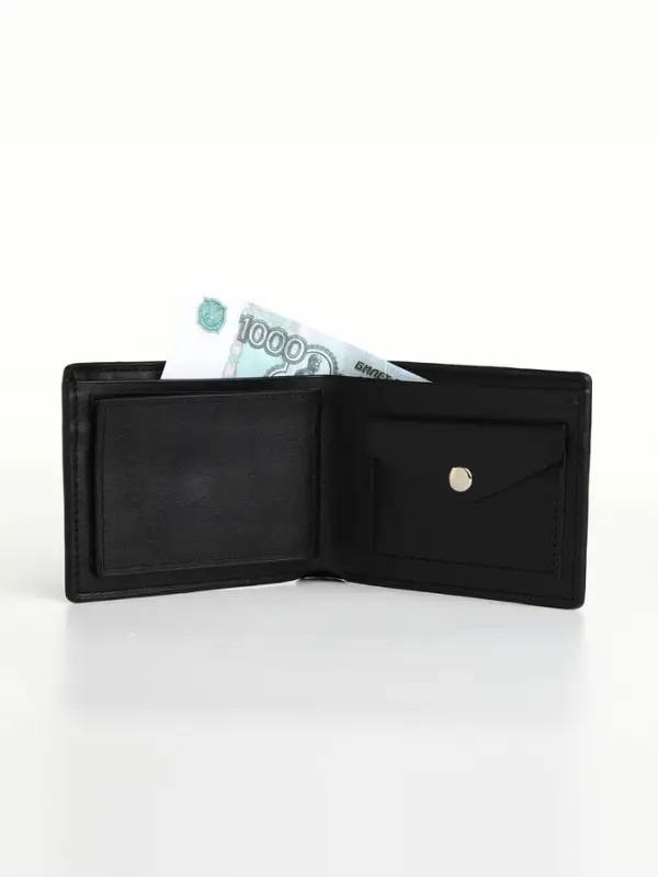 Портмоне мужское &laquo;Сайф&raquo;, без застёжки, отдел для карт, монет, чёрное