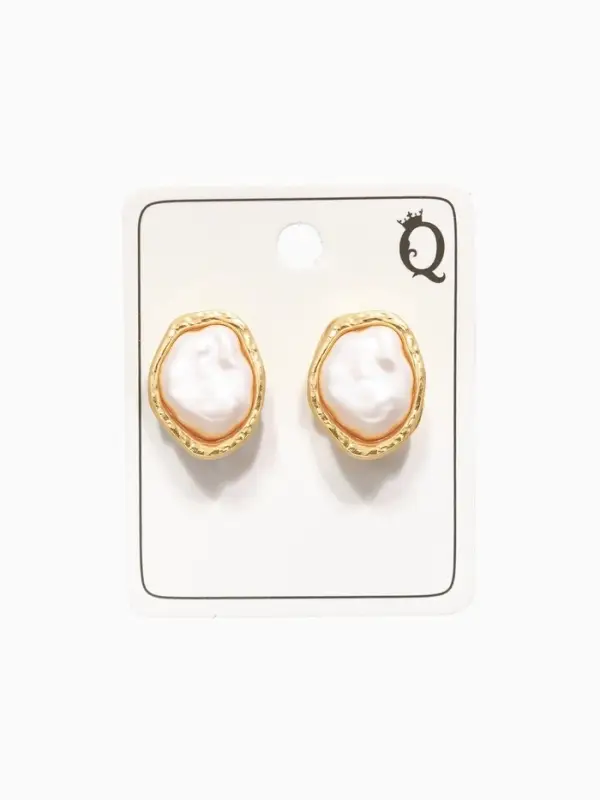 Серьги с жемчугом Серьги с жемчугом "Грация", цвет белый в золоте