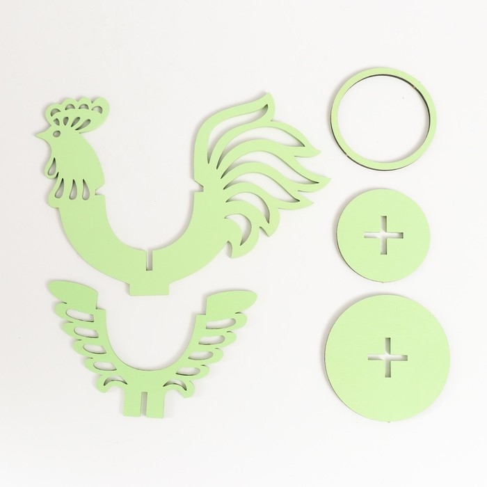 Подставка Пасхальная  Подставка Пасхальная "Петушок" 14,5х10,3х10 см (набор 5 деталей) салатовый