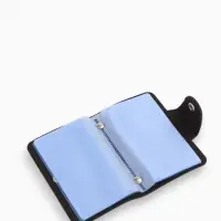 Визитница на кнопке, 12 карт, однотонная, чёрная