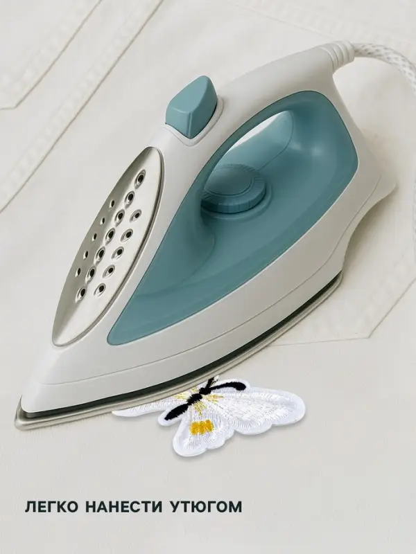 Термоаппликация «Бабочка», 6.7×5 см, фасовка 10 шт., белая Термоаппликация «Бабочка», 6.7×5 см, фасовка 10 шт., белая