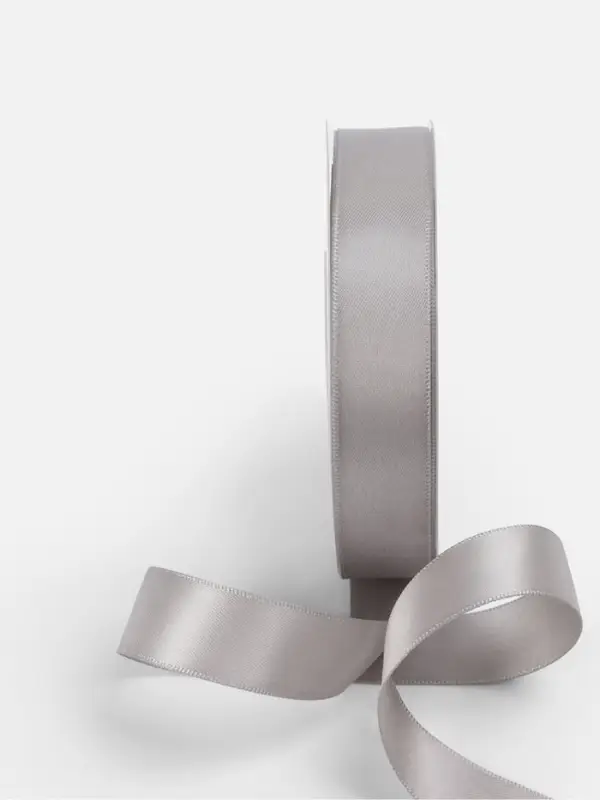 Лента атласная TEIRA, двухсторонняя, 20 мм, 25&plusmn;1 м, цвет серебряный №837