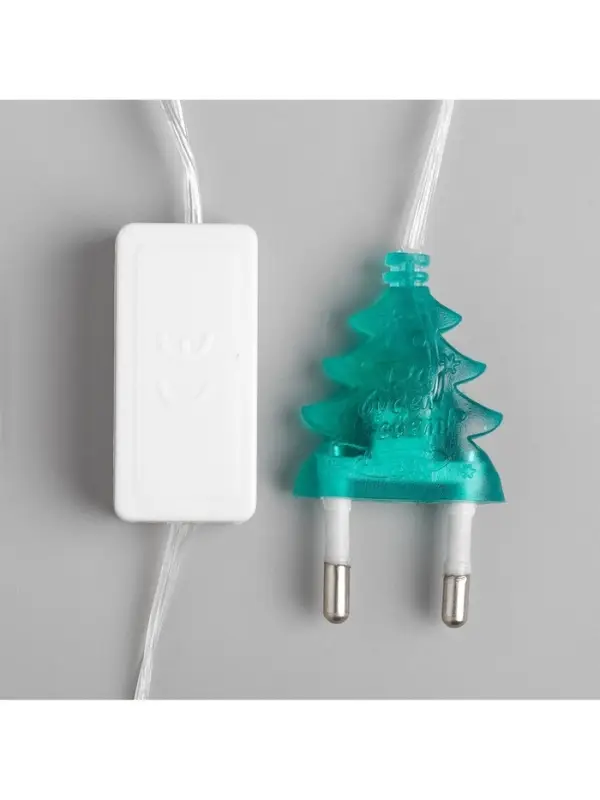 Гирлянда &laquo;Нить&raquo; 5 м с насадками &laquo;Снежинки малые&raquo;, IP20, прозрачная нить, 20 LED, свечение мульти (RG/RB), мигание, 220 В