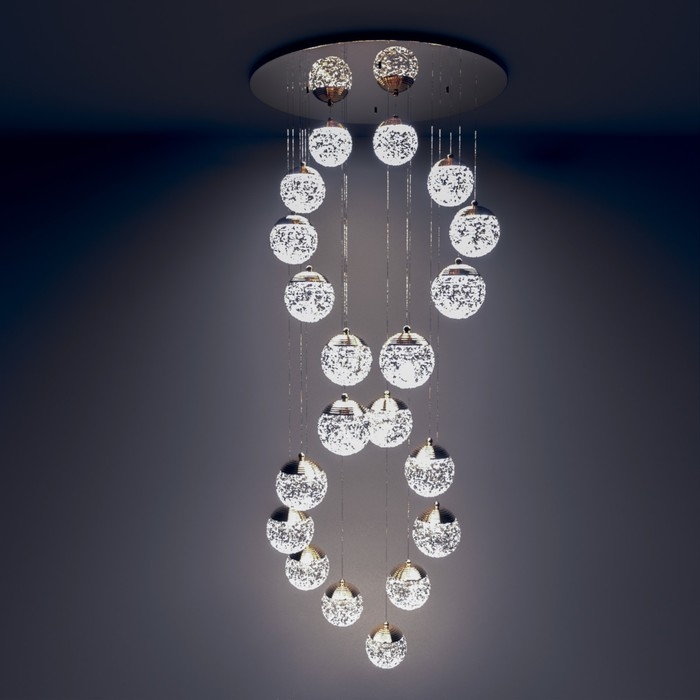 Светильник-каскад Светильник-каскад "Медея" 20хLED 60Вт 3000-6000К золото 70х70х250 см BayerLux