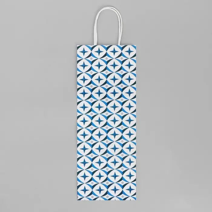 Пакет подарочный под бутылку, упаковка, «Геометрия», белый крафт, 13 х 36 х 10 см Пакет подарочный под бутылку, упаковка, «Геометрия», белый крафт, 13 х 36 х 10 см