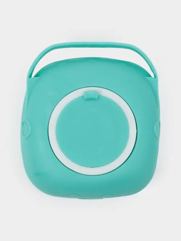 Щётка - мочалка массажная силиконовая с ёмкостью для мыла Доляна, бирюзовая