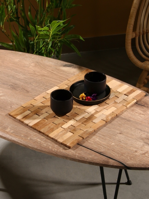 Коврик из тикового дерева, 40х30х0,7 см