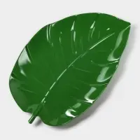 Блюдо для подачи &laquo;Лист&raquo;, пластик, 37.5&times;23.5&times;2 см, зелёное