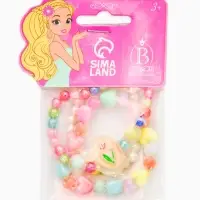 Браслет детский набор 3 шт. "Выбражулька" тюльпан в сердцах, цвет МИКС