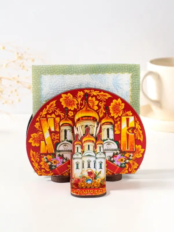 Набор пасхальный салфетница+подставка под зубочистки №3 ,10х12,8х5 см/ 3,7х5,7х7 см