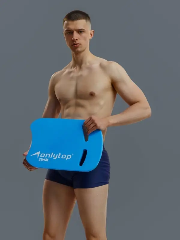 Доска для плавания ONLYTOP, 44&times;28&times;3.3 см, цвет голубой