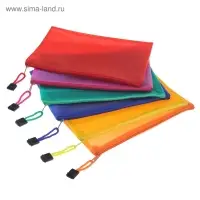 Папка-конверт на молнии Calligrata А6 (175&times;130 мм), с сеткой внутри, МИКС