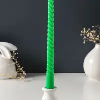 Свеча витая 25 см, 57 г, 5 ч, зелёный