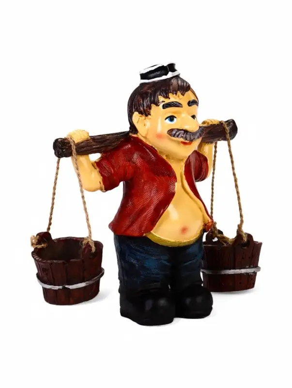 Садовая фигура из полистоуна &laquo;Дедушка с ведрами&raquo;, 20&times;7&times;19 см, Greengo