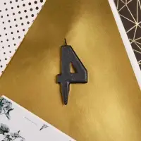 Свеча для торта, цифра «4», чёрная, 3 х 6 см