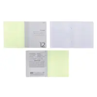 Тетрадь 12 листов в клетку, обложка пластиковая, зеленая