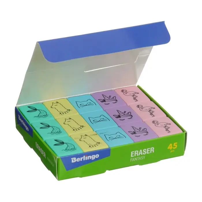 Ластик Berlingo Fantasy, 31х 23 х 7мм, термопластичная резина, ассорти