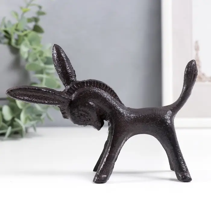 Фигурка чугун, подставка для колец &laquo;Ослик&raquo;, 10&times;4&times;12.5 см