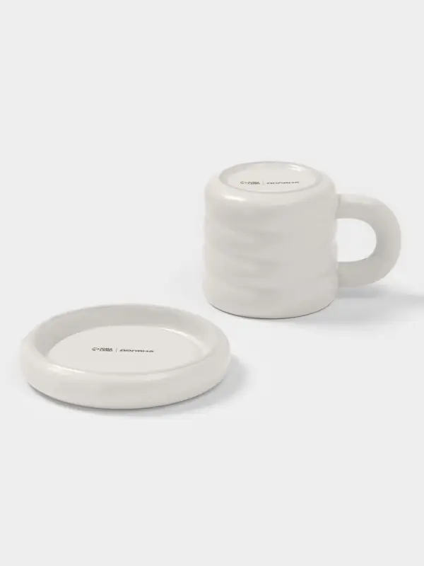 Чайная пара Доляна &laquo;Зефир&raquo;, 350 мл, керамика, белая