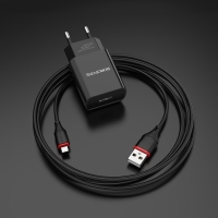 Сетевое зарядное устройство Borofone BA20A, 1 USB, 2.1 А, чёрное