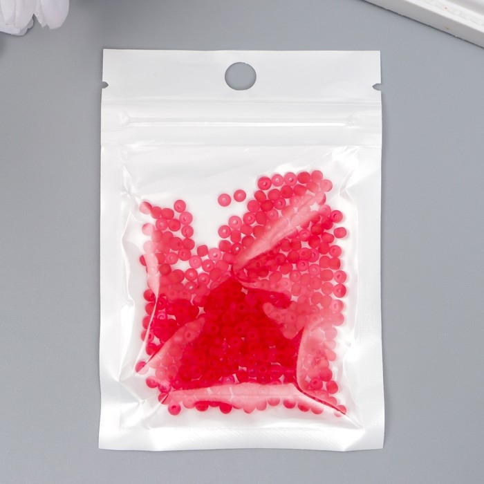 Бисер стекло 8/0  Бисер стекло 8/0 "Матовый полупрозрачный. Алый" 10 гр