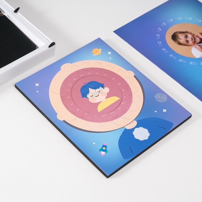 Фоторамка пластик 9х9 см  Фоторамка пластик 9х9 см "Молочные зубики" голубая 2х23х27 см