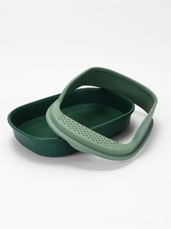 Лоток для кошек &laquo;Фур-Мур&raquo;, 48&times;35.5 см, с высоким бортом и совком, покрытие софт-тач, цвет изумруд