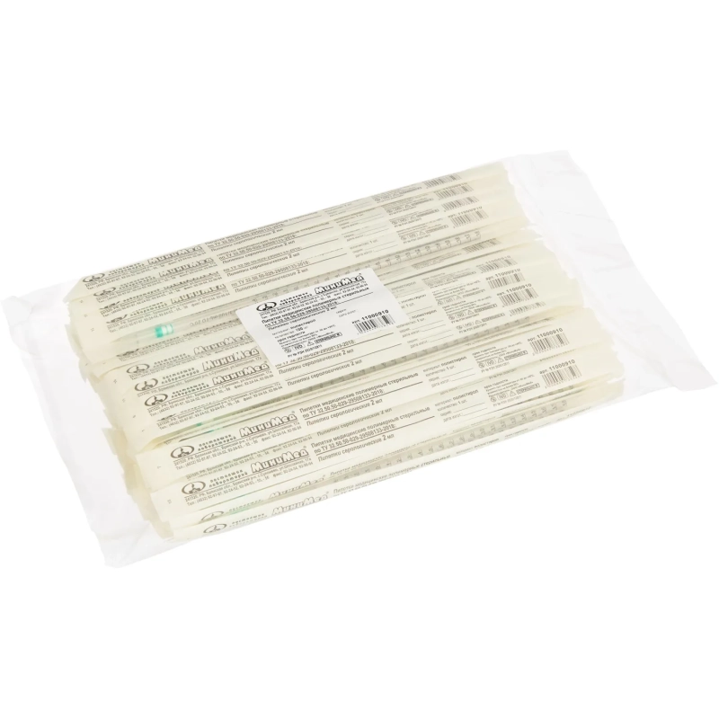 Пипетка серологическая 2 мл, ПС, стер, 100 шт/уп, ИУ 11000910