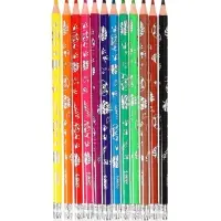 Карандаши 12 цветов BIC Kids Illusion, детские, шестигранные, с ластиком, стираемые