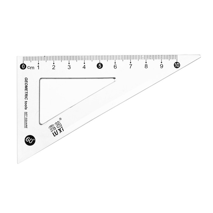 Набор геометрический Набор геометрический "Котик"(линейка, транспортир, 2 угольника) в пенале, МИКС