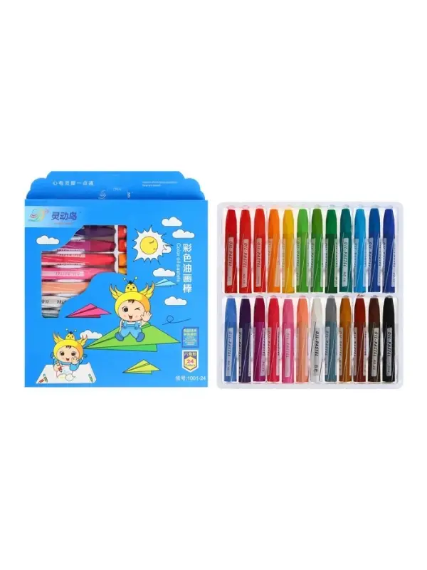 Пастель масляная 24 цвета, в бумажном держателе, в картонной коробке