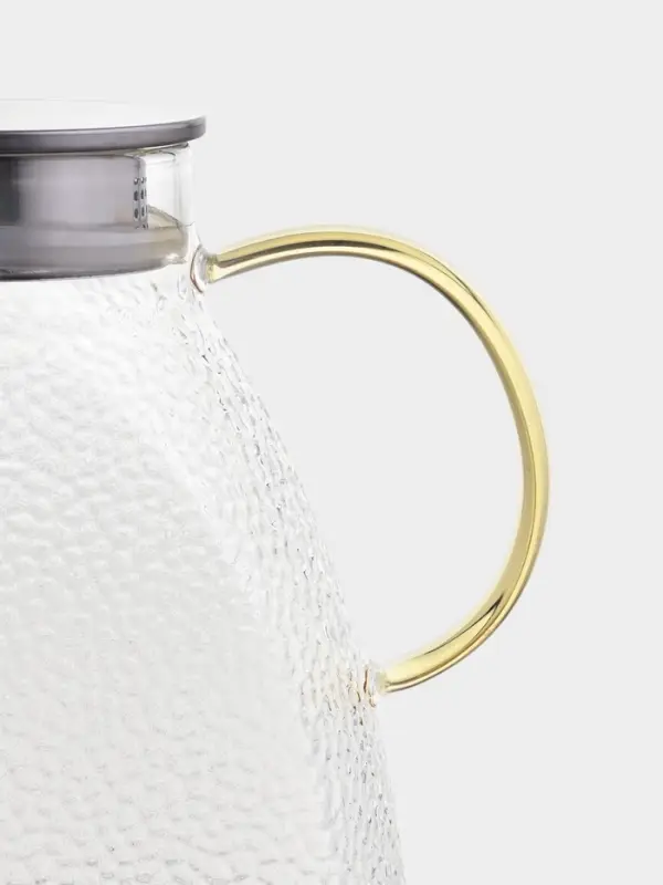 Кувшин для воды Magistro &laquo;Сара&raquo;, 1.3 л, 16.9&times;19.5 см, с металлической крышкой, стекло, прозрачный