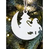 Ёлочные игрушки деревянные в коробке, набор 15 шт.