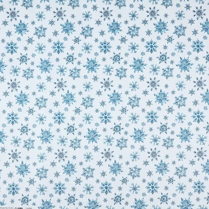 Бумага упаковочная крафтовая «Снежинки», 50 х 70 см
