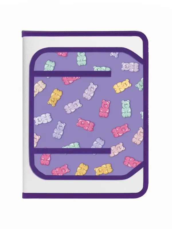 Папка д/труда А4 молния вокруг/откидная планка пластик "Gummy"