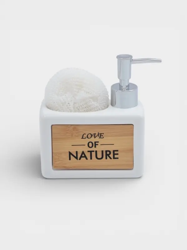 Дозатор для моющего средства с подставкой для губки SAVANNA &laquo;Природа&raquo;, 450 мл, белый