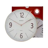 Часы настенные ENERGY ЕС-158, интерьерные, d=29.3 см, кварцевые, белые с золотым