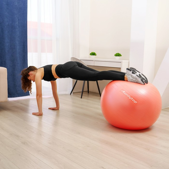 Фитбол ONLYTOP, d=85 см, 1400 г, антивзрыв, цвет оранжевый Фитбол ONLYTOP, d=85 см, 1400 г, антивзрыв, цвет оранжевый