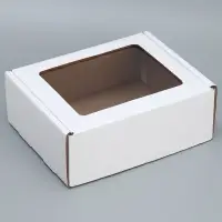 Коробка подарочная сборная с окном белая, упаковка, 27 х 10 х 21 см Коробка подарочная сборная с окном белая, упаковка, 27 х 10 х 21 см