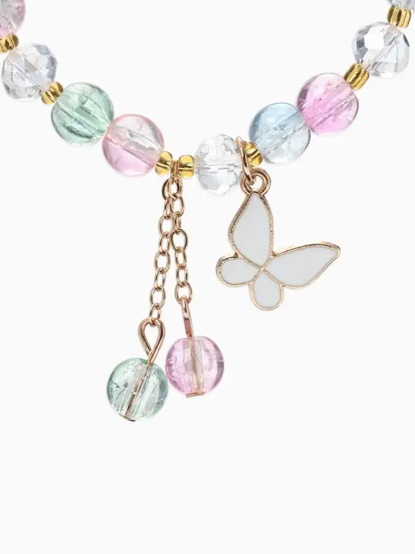 Браслет с подвесками &laquo;Сахарный. Бабочка&raquo;, d=6 см, шар №8, разноцветный в золоте