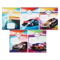 Тетрадь 12 листов в клетку Calligrata, &laquo;Тачки&raquo;, обложка мелованный картон, МИКС